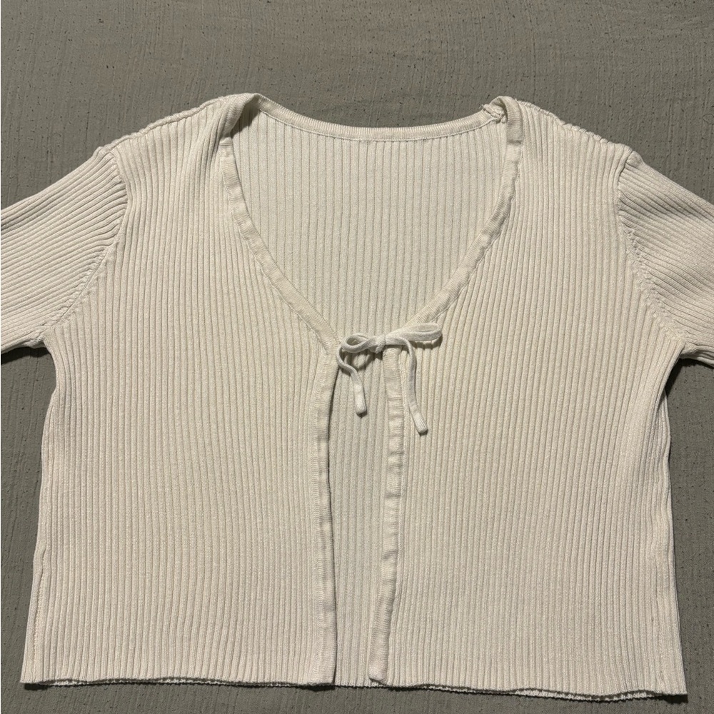 Y2K Tie-Front Cropped Vintage Cardigan